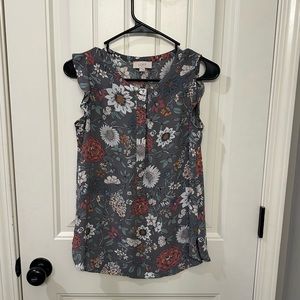 Loft Tank Top Blouse Floral